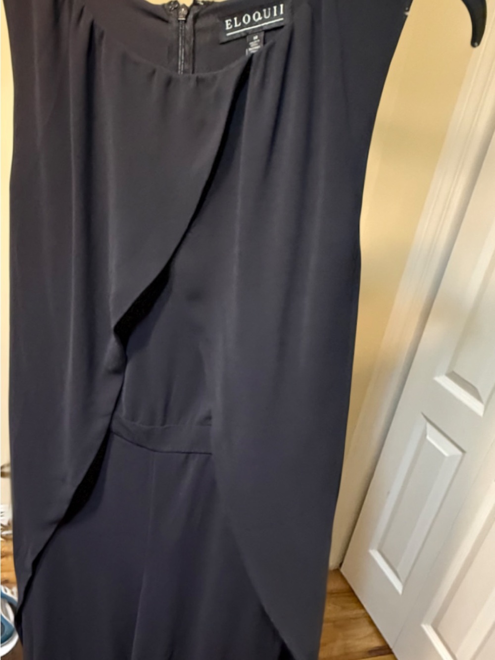 Eloquii Black jumpsuit with back draping
